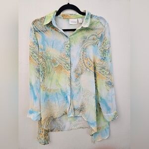 Chico's Pastel Paisley Button-Down Shirt